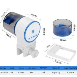 DOWNYPAWS - Distributeur automatique de nourriture pour poissons avec minuterie intelligente pour aquarium (poissons rouges et car）