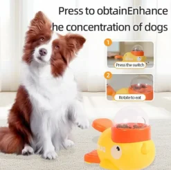 DOWNYPAWS - Distributeur automatique de nourriture pour chien : jouet interactif pour dresseur actionné par un bouton