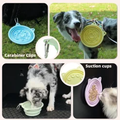 DOWNYPAWS - 2en1 bol anti - glouton pour chien - 650ml - bol de voyage à alimentation lente pour une alimentation saine - pliable