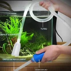 DOWNYPAWS - Filtre d'aquarium-aspirateur décoration d'aquarium-bleu 1,5 m