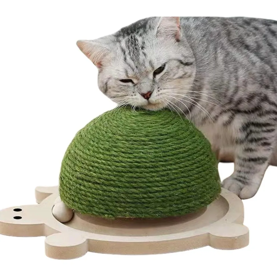 DOWNYPAWS - Griffoir pour chat en forme de tortue-balle jouet pour chat-29*24*14cm