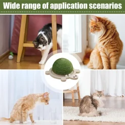 DOWNYPAWS - Griffoir pour chat en forme de tortue-balle jouet pour chat-29*24*14cm