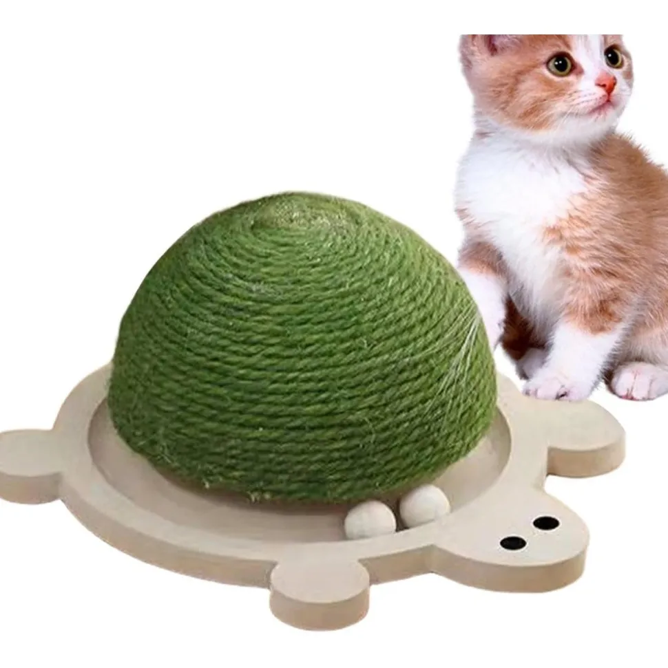 DOWNYPAWS - Griffoir pour chat en forme de tortue-balle jouet pour chat-29*24*14cm