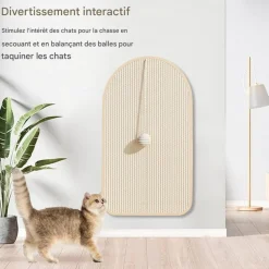 DOWNYPAWS - Griffoir pour chat-tapis à griffespour chat avec balle-55*30cm
