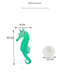 DOWNYPAWS - Hippocampe en silicone lumineux simulé pour la décoration d'aquarium avec ventouse vert*2