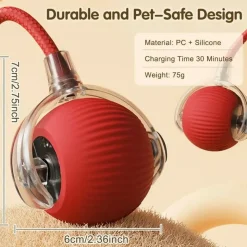 DOWNYPAWS - Jouet à Rouler Automatique Et Rechargeable Par USB Pour Chat