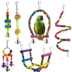 DOWNYPAWS - Jouet oiseau balançoire lot de 6 pièces