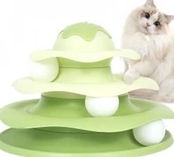 DOWNYPAWS - Jouets interactifs pour chats : plateau tournant pour une amusement sans fin des chats
