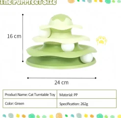 DOWNYPAWS - Jouets interactifs pour chats : plateau tournant pour une amusement sans fin des chats