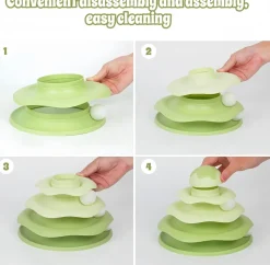 DOWNYPAWS - Jouets interactifs pour chats : plateau tournant pour une amusement sans fin des chats