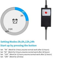 DOWNYPAWS - Lampe stérilisatrice uv pour aquarium avec minuterie