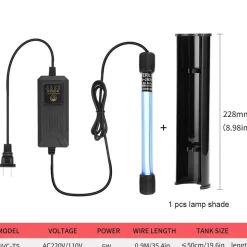 DOWNYPAWS - Lampe stérilisatrice uv pour aquarium avec minuterie