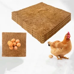 DOWNYPAWS - Tapis en fibre de noix de coco pour nid d'oiseau et animal de compagnie 45*45cm 5 pièces