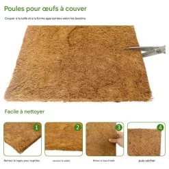 DOWNYPAWS - Tapis en fibre de noix de coco pour nid d'oiseau et animal de compagnie 35*35cm5 pièces