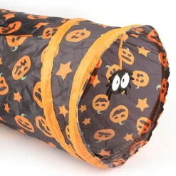 DOWNYPAWS - Tunnel pour chat avec halloween imprimé citrouille-130*25*25cm