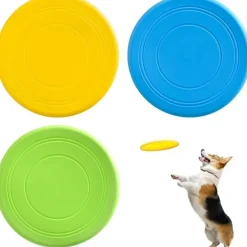 DTOPBUYAGE - 3 pack frisbees en caoutchouc naturel pour chien