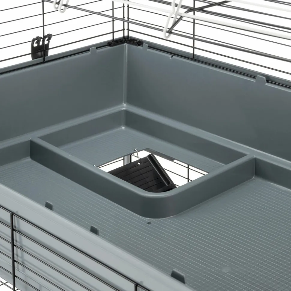 FERPLAST - Cage deux étages pour lapins rabbit 120 double, face avant ouvrable, support et accessoires inclus