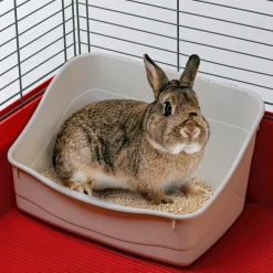 Ferplast litière pour lapins l305 toilette pour cages rongeurs, lapins, petits animaux, facile à nettoyage, hygiénique, 37 x 27 x