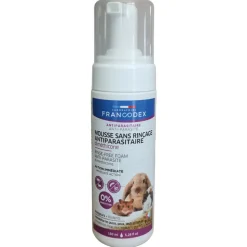 FRANCODEX - Mousse sans rinçage antiparasitaire au dimethicone pour rongeur 150ml