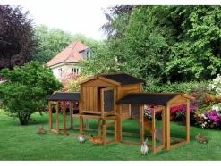 HABITAT ET JARDIN - Clapier pour lapin en bois "galina" 2 portes- marron