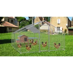 HABRITA - Enclos, parc grillagé pour animaux de basse-cour, 12 m2 - 7/9 poules