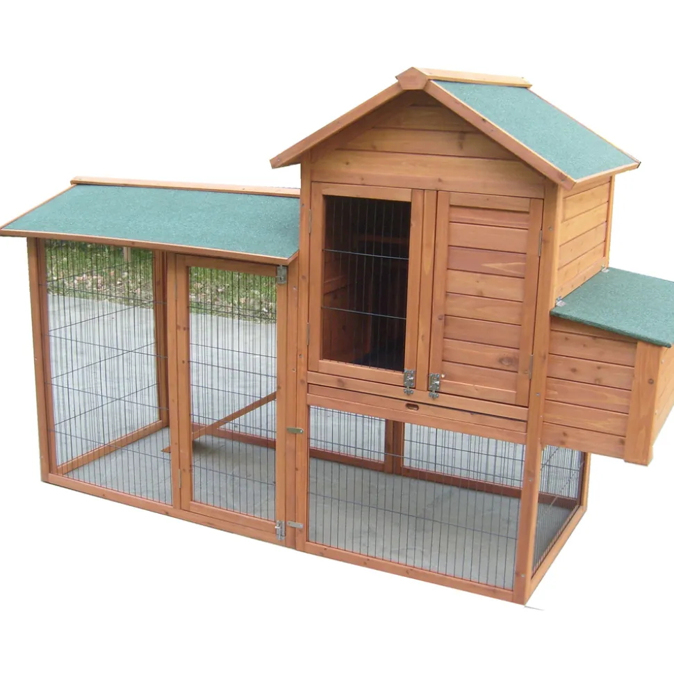 HABRITA - Poulailler Bi-corps 2.13 m2 pour 5/8 poules - 227x94x151cm