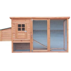 HABRITA - Poulailler standard en bois avec pondoir et enclos intérieur