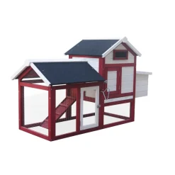 HABRITA - Poulailler standard bi-corps pour 3 poules avec pondoir - 152x62x92 cm