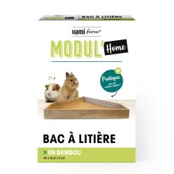 HAMI FORM - Bac à litière en bambou pour rongeur - Modul’Home