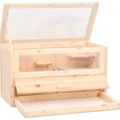 HELLOSHOP26 - Cage à hamster 60 x 30 x 35 cm bois massif de sapin marron