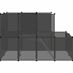 HELLOSHOP26 - Cage pour petits animaux 142 x 74 x 93 cm pp et acier noir