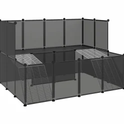 HELLOSHOP26 - Cage pour petits animaux 143 x 107 x 93 cm pp et acier noir