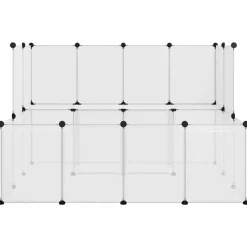 HELLOSHOP26 - Cage pour petits animaux transparent 143 x 107 x 93 cm pp et acier transparent