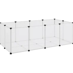HELLOSHOP26 - Cage pour petits animaux transparent 144 x 74 x 46,5 cm pp et acier transparent
