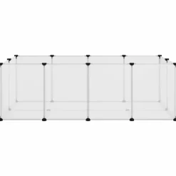 HELLOSHOP26 - Cage pour petits animaux transparent 144 x 74 x 46,5 cm pp et acier transparent
