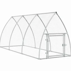 HELLOSHOP26 - Cage pour poules argenté 300 x 105 x 120 cm acier galvanisé argent