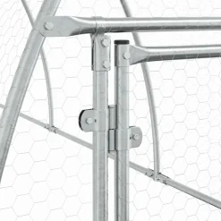 HELLOSHOP26 - Cage pour poules argenté 300 x 105 x 120 cm acier galvanisé argent