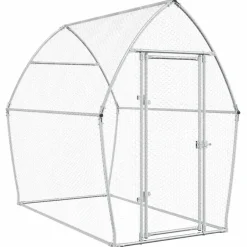HELLOSHOP26 - Cage pour poules argenté 200 x 105 x 182 cm acier galvanisé argent
