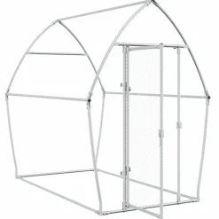 HELLOSHOP26 - Cage pour poules argenté 200 x 105 x 182 cm acier galvanisé argent