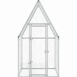 HELLOSHOP26 - Cage pour poules argenté 100 x 100 x 190 cm acier galvanisé argent