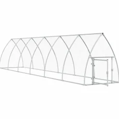 HELLOSHOP26 - Cage pour poules argenté 600 x 105 x 120 cm acier galvanisé argent