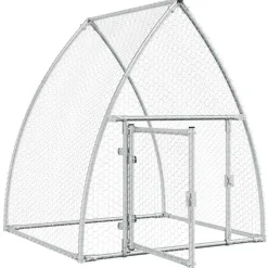 HELLOSHOP26 - Cage pour poules argenté 100 x 105 x 120 cm acier galvanisé argent