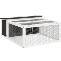 HELLOSHOP26 - Clapier 117,5 x 97 x 47,5 cm bois de pin massif gris