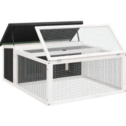 HELLOSHOP26 - Clapier 117,5 x 97 x 47,5 cm bois de pin massif gris