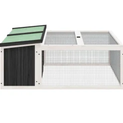 HELLOSHOP26 - Clapier 117,5 x 97 x 47,5 cm bois de pin massif gris