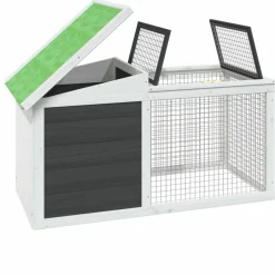 HELLOSHOP26 - Clapier 100,5 x 54 x 55 cm bois de pin massif gris