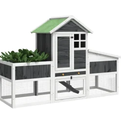 HELLOSHOP26 - Clapier 170 x 63 x 113 cm bois de pin massif gris