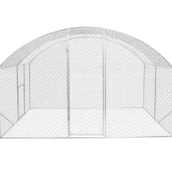 IDMARKET - Enclos poulailler dôme 7,5 m² parc grillagé 3x2,5 m avec porte latérale