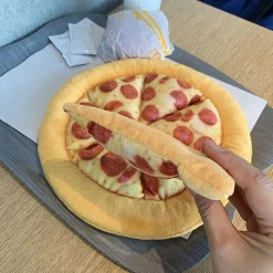 Jouet pour chien - mcboson - pizza simulée - frisbee peluche - avec son et papier crissant