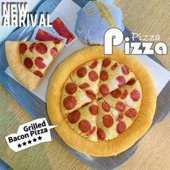 Jouet pour chien - mcboson - pizza simulée - frisbee peluche - avec son et papier crissant